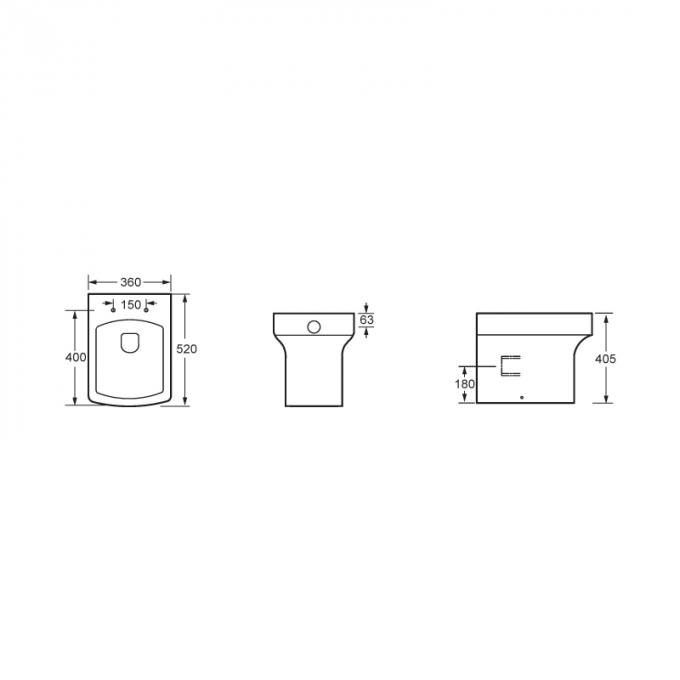 Projection en céramique de la CE 450mm de nouveau à la toilette 2 écologiques de mur