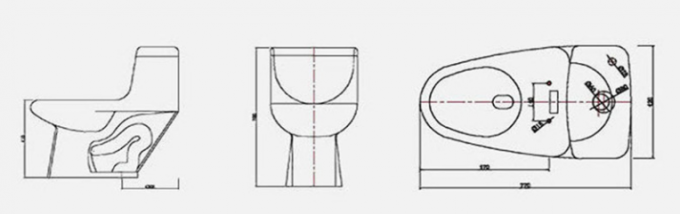Commode d'une seule pièce 630*350*830mm de piège de la toilette S d'UPC Siphonic 1