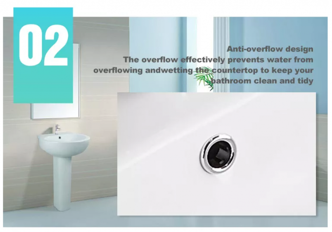 Le lavabo sur pied idéal extérieur solide classique de norme semi descend 550cm 6