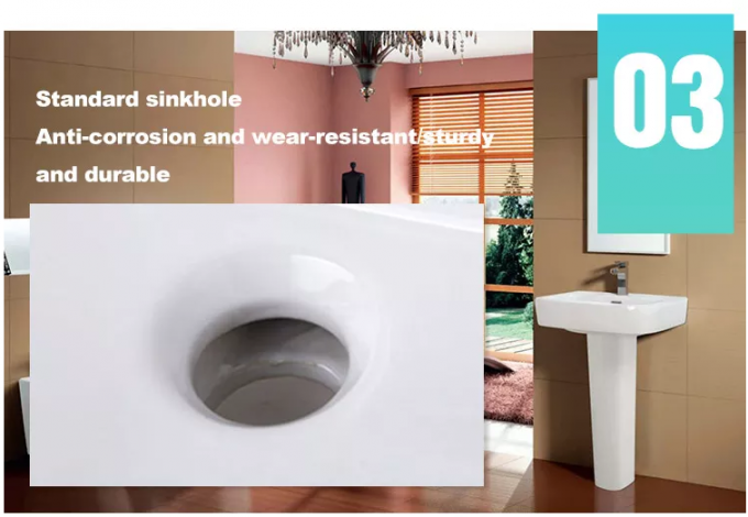 Le lavabo sur pied idéal extérieur solide classique de norme semi descend 550cm 7