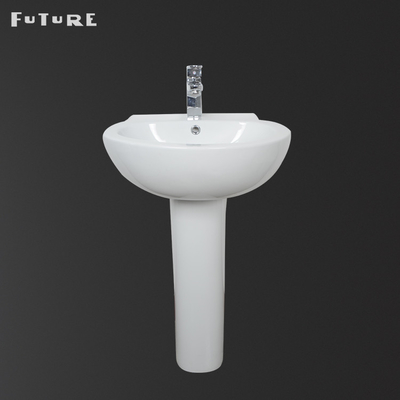 Plein effondrement standard de lavabo sur pied d'anti de corrosion évier ovale de piédestal