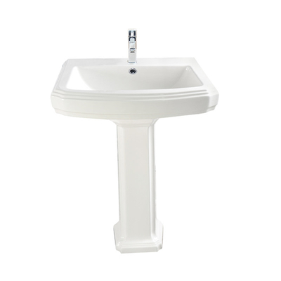 Bassin de main blanc moderne de lavage de piédestal 500mm un trou