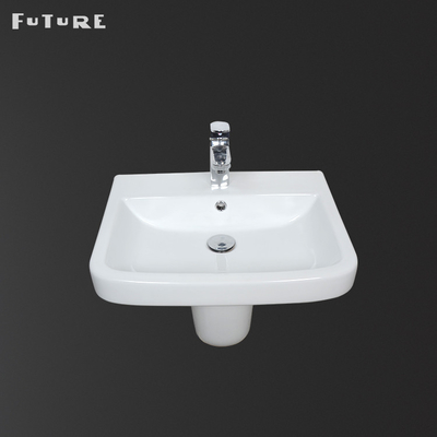 1 articles sanitaires universels de piédestal de trou de salle de bains fixée au mur de l'évier 555mm