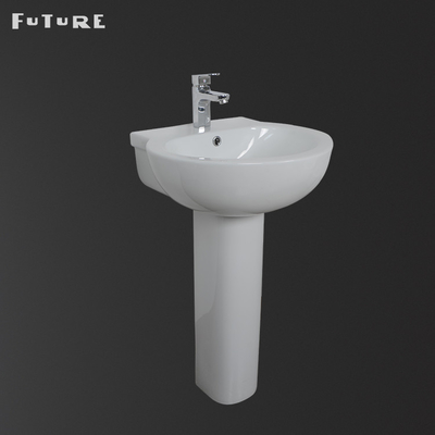 Plein effondrement standard de lavabo sur pied d'anti de corrosion évier ovale de piédestal