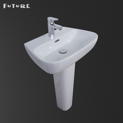 Évier 610mm large moderne de lavabo sur pied de salle de bains pour les mains de lavage antirouille