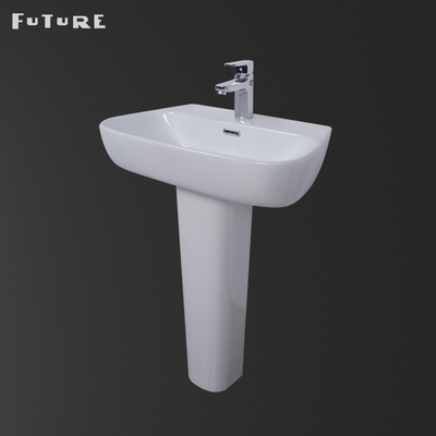 Évier 610mm large moderne de lavabo sur pied de salle de bains pour les mains de lavage antirouille