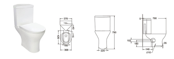 la toilette faisante le coin de salle de bains de 350mm de toilette de taille faisante le coin de confort a prolongé