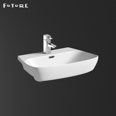 Surface solide en céramique du trou ISO9001 de salle de bains de bassin simple de Cabinet