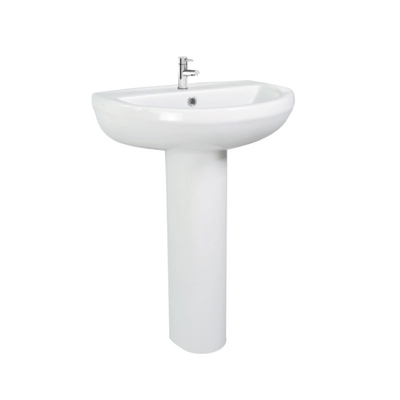 Bassin de main blanc moderne de lavage de piédestal 500mm un trou
