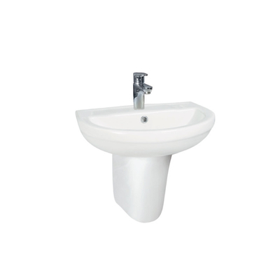 Bassin de main blanc moderne de lavage de piédestal 500mm un trou