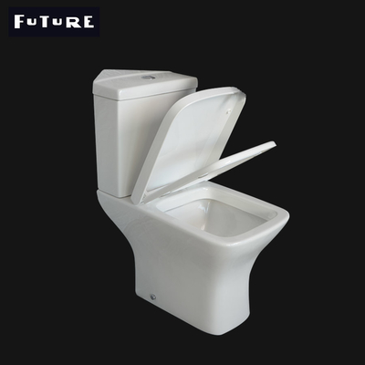 La fin sans monture de rinçage efficace a couplé les toilettes faisantes le coin pour de petites salles de bains