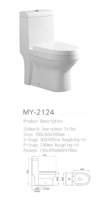 La cuvette des toilettes d'une seule pièce de Siphonic conjuguent matériel en céramique affleurant