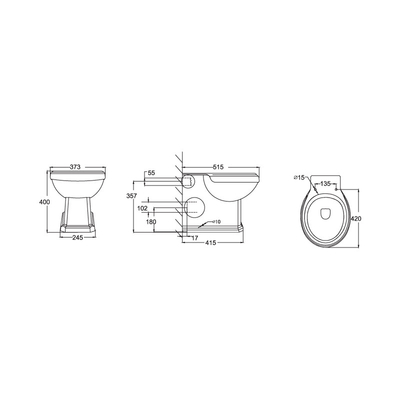 Le rond vitré doux de nouveau à la fin de toilette de mur a couplé le deepth de 420mm
