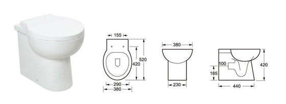 Désodorisation automatique UPC pleine de nouveau à la toilette de mur au plancher