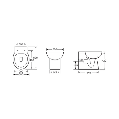 Désodorisation automatique UPC pleine de nouveau à la toilette de mur au plancher