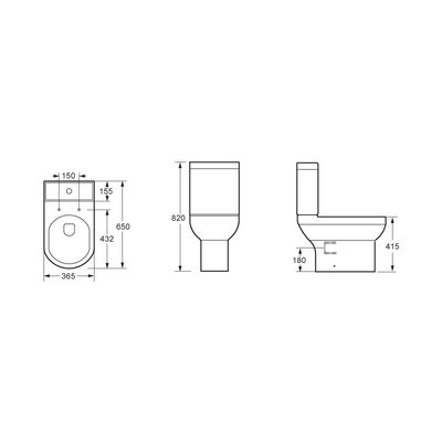 la toilette couplée étroite contemporaine en deux pièces antiusure a prolongé la désodorisation automatique