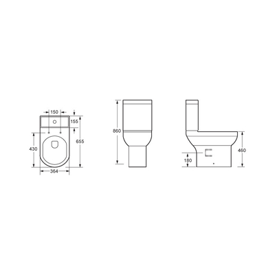 Le muet couplé étroit blanc en céramique poli de toilette de salle de bains stabilisent