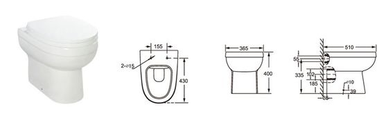Une seule pièce automatique de désodorisation de nouveau à la longévité élevée de toilette de mur