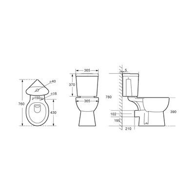 Opération automatique ovale couplée étroite contemporaine de toilette de bouton affleurant de la CE