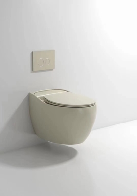 Belle commode fixée au mur vitrée lisse avec le réservoir caché
