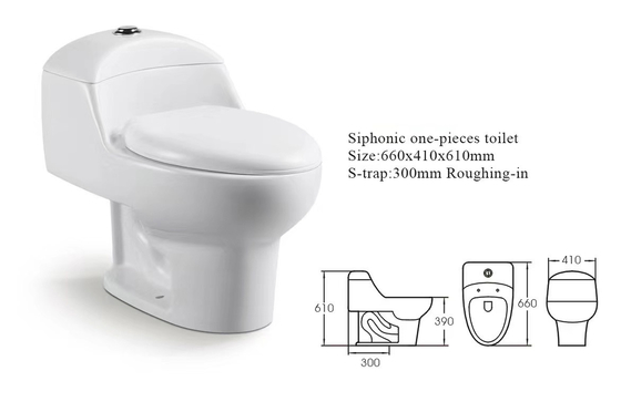 Le style européen S emprisonnent la toilette d'une seule pièce anti Seat allongé bactérien de Siphonic
