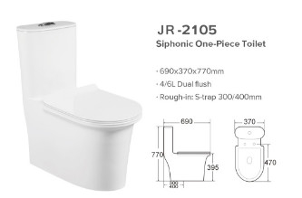 Éraflure philippine en céramique d'une seule pièce ovale de Watercloset de cabinet d'aisance de Siphonic résistante