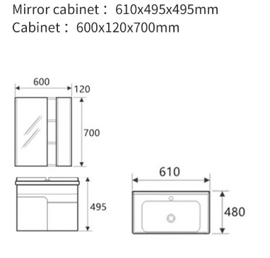 Résistance de vieillissement blanche de Cabinet de miroir de lavabo de salle de bains d'économie de l'espace