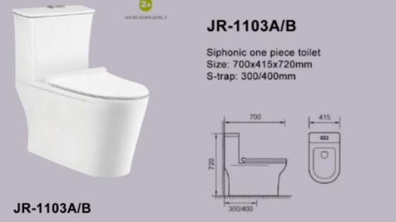 Cuvette ovale en céramique d'une seule pièce de cabinet d'aisance de Siphonic de nettoyage d'individu