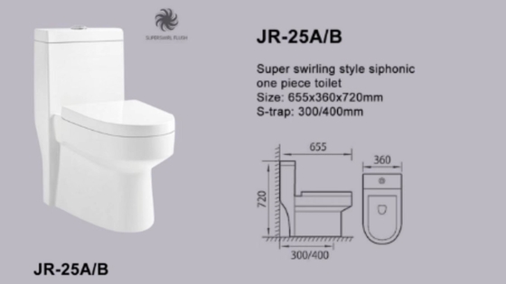 CE en céramique blanc de tourbillonnement superbe de cabinet d'aisance de 1 morceau de style certifié