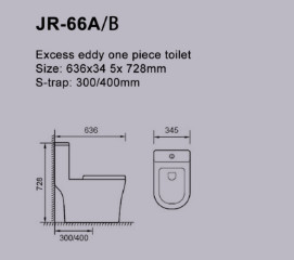 Longévité élevée d'une seule pièce en céramique blanche 20-30KG de cabinet d'aisance de salle de bains moderne