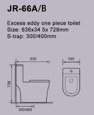 Toilette d'une seule pièce Eddy Rimless Siphonic Toilet excédentaire d'opération automatique double