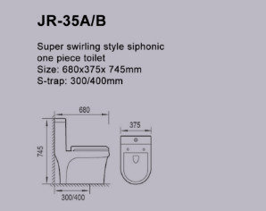 L'eau sauvant le siphon d'une seule pièce économique Jet Water Closet 680*375*745mm
