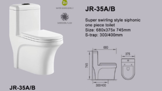 L'eau sauvant le siphon d'une seule pièce économique Jet Water Closet 680*375*745mm