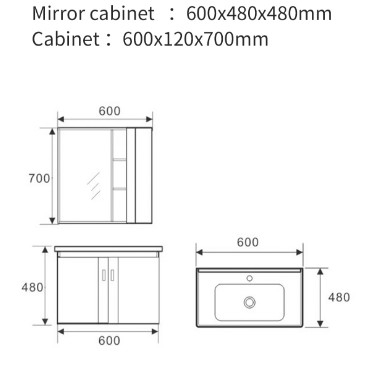 Résistance blanche d'usage de trou de la CE de salle de bains de lavabo de Cabinet simple de miroir