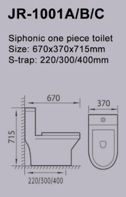 Le cabinet européen d'une seule pièce de piège de S raye Watercloset philippin résistant