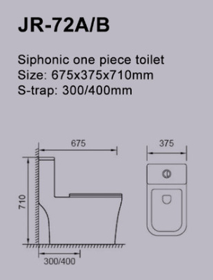 Cabinet d'aisance de lavage à grande eau de Siphonic de rendement élevé 675*375*710mm Watercloset philippin