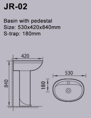 Le lavage remet à lavabo sur pied moderne le bassin simple de trou de connexion lavabo philippin