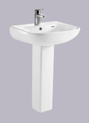Articles sanitaires en céramique blancs de la partie supérieure du comptoir 840mm d'évier de piédestal de position de plancher hauts